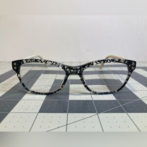 L.A.M.B. Eyeglass Frames by Gwen Stefani LA049 Black White 54-17-140
